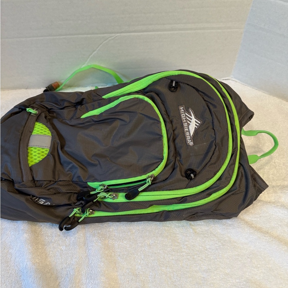 High Sierra Gray and Green Backpack